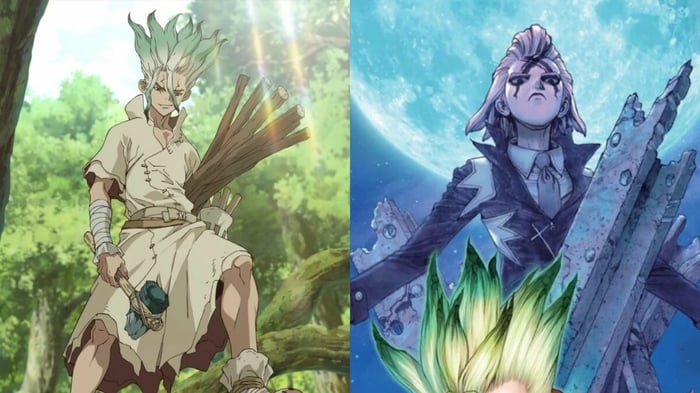 Bìa Chương 229 của Dr. Stone: Senku và Xeno Thức Dậy Đầu Tiên Không Phải Là Một Sự Trùng Hợp