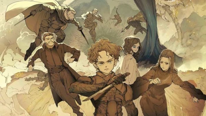 Bìa của họa sĩ của The Promised Neverland biến tấu bộ phim Dune thành manga