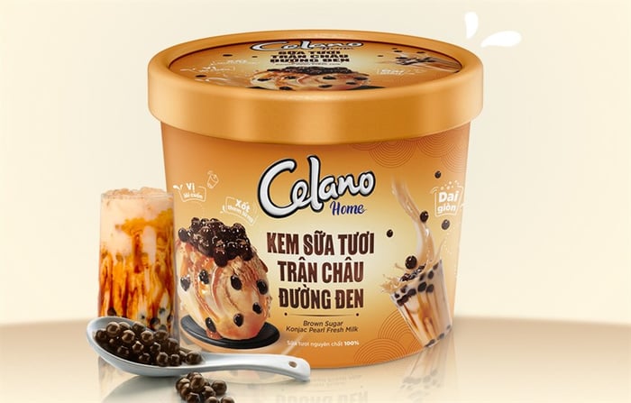 Kem hộp sữa tươi trân châu đường đen Celano Home 200g (dành cho trẻ từ 1 tuổi trở lên)