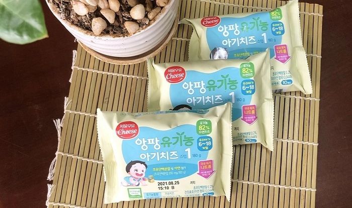 Phô mai hữu cơ không muối Seoul Milk Step số 1 - Gói 180g (10 lát)