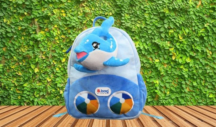 Balo mẫu giáo B.Bag Cushy-Dolphin B-12-104 màu xanh dương