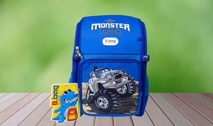 Balo chống gù B.Bag Adventure Box-Monster Truck B-12-112 màu xanh đậm