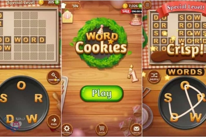 Trò chơi tiếng Anh cho bé Word Cookies