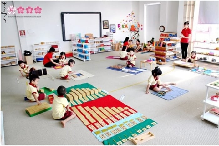 Không gian lớp học tại Trường Mầm non Song ngữ Quốc tế Sakura Montessori (Ảnh: Sưu tầm)