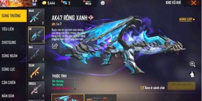 AK Rồng Xanh - Free Fire