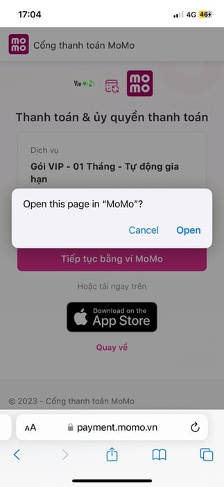 Tiến hành liên kết với MoMo