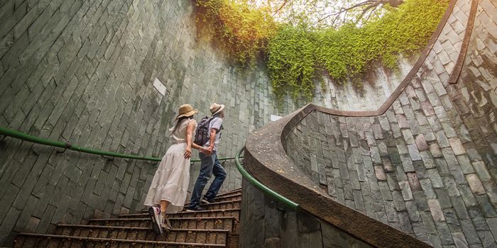 Cảnh 'check-in' nổi tiếng 'bậc thang lên thiên đường' tại Fort Canning.