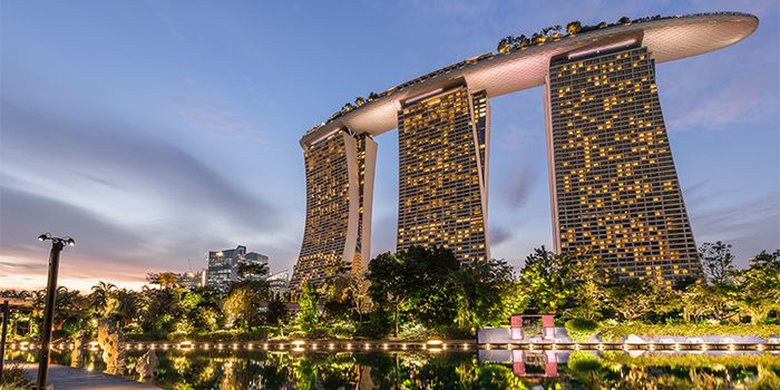 Tòa nhà Marina Bay Sands - một trong những biểu tượng của sự xa hoa.