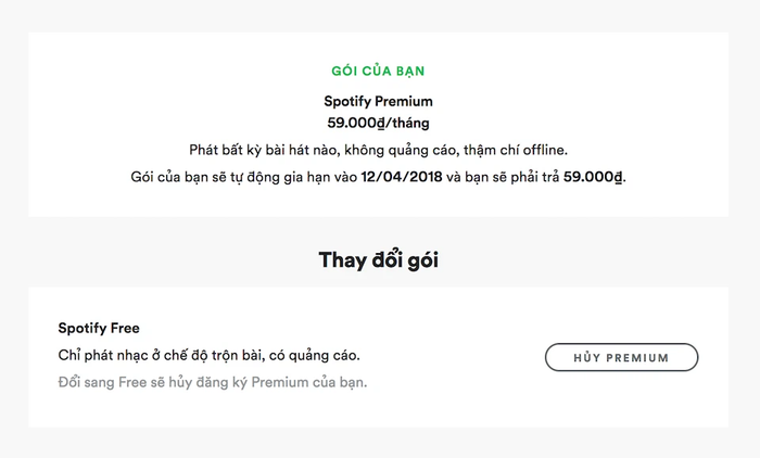 Hướng dẫn cách hủy dịch vụ Spotify Premium