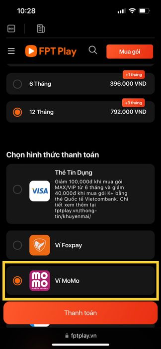 Bước 3: Thực hiện liên kết với MoMo;