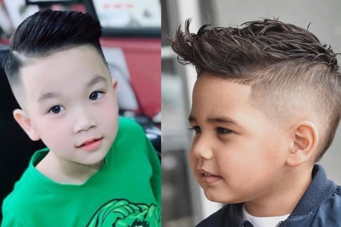 Tóc mohican cho bé trai với mái dài ấn tượng