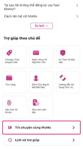 Bước 4: Đến phần “Trung tâm hỗ trợ”