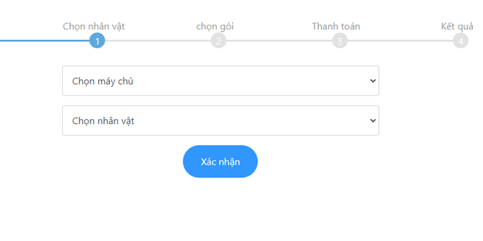 Bước 1: Truy cập vào trang web nạp thẻ pay.acegame.vn, đăng nhập bằng tài khoản ACE Game hoặc Facebook và chọn game Ninja Đại Chiến. Tiếp theo, chọn máy chủ và nhân vật cần nạp