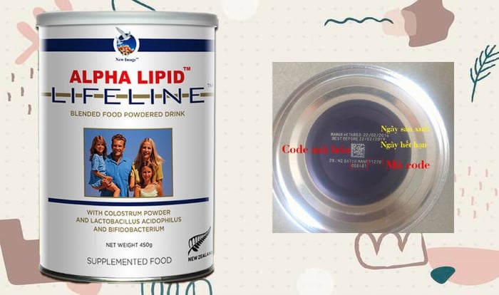 Dưới đáy lon của sữa Alpha Lipid thật luôn có đầy đủ thông tin