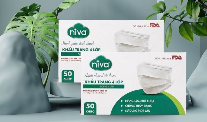 Combo 2 hộp 50 cái khẩu trang y tế Niva 4 lớp