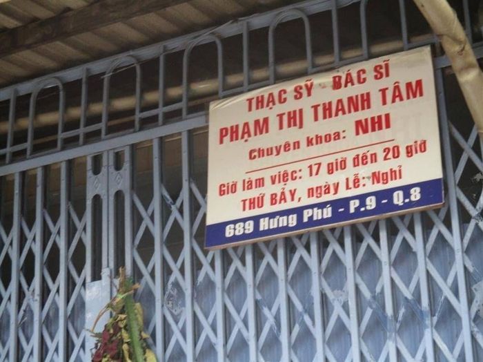 phòng khám nhi quận 8 của bác sĩ Phạm Thị Thanh Tâm