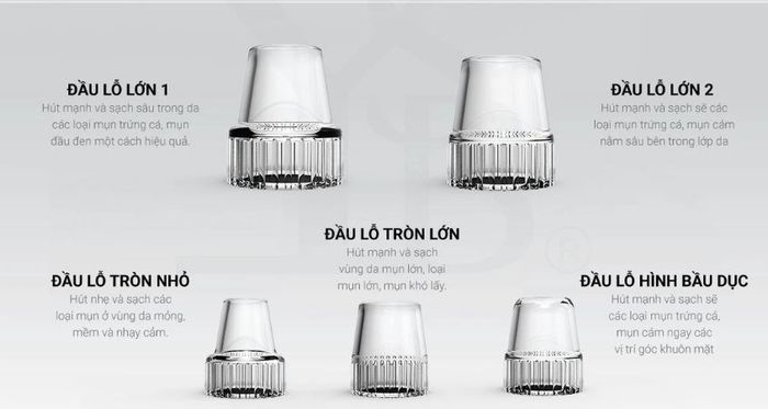 Chọn các sản phẩm máy hút mụn có đa dạng đầu hút