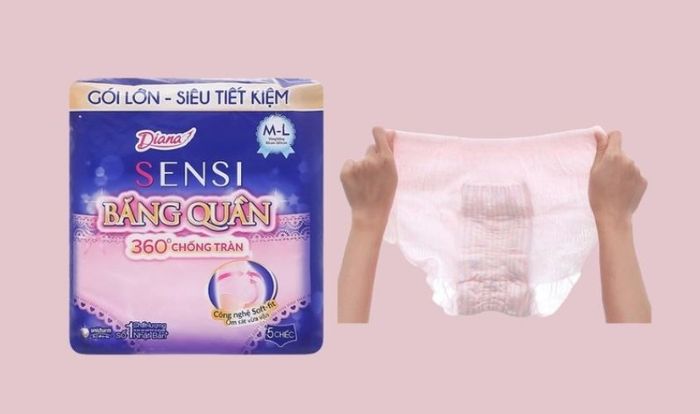 Băng quần ban đêm Diana Sensi 360° chống tràn không có cánh với 5 chiếc