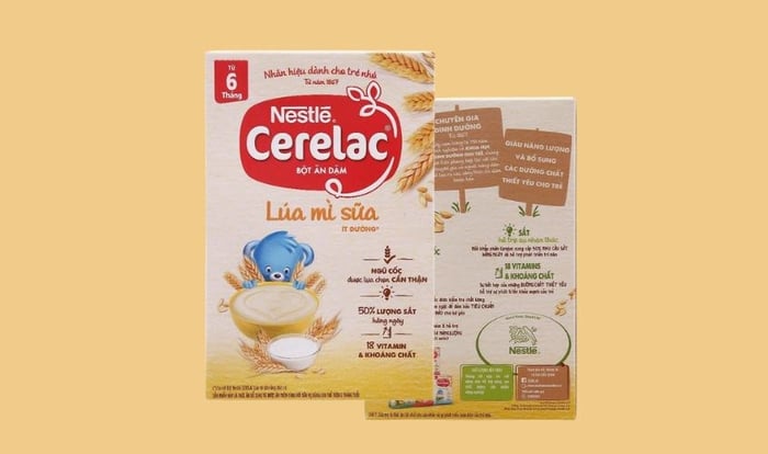 Bột ăn dặm Nestlé Cerelac lúa mì sữa hộp 200g (dành cho bé từ 6 tháng tuổi)