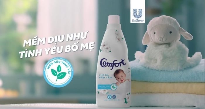 Nước xả vải Comfort giúp làm mềm mại và mang lại hương thơm dễ chịu cho quần áo