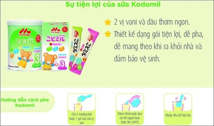 Cách pha sữa Morinaga Kodomil