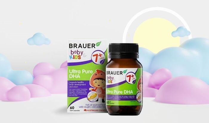 Viên uống Brauer Ultra Pure DHA phát triển trí não, bổ mắt 60 viên (từ 7 tháng)