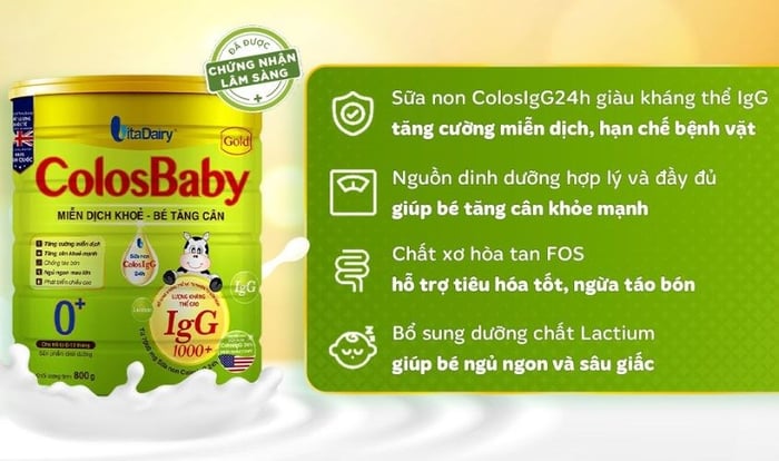 Sữa bột ColosBaby Gold 0+ (sữa non) vị vani 800g (0 - 12 tháng tuổi)