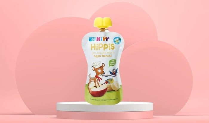 Dinh dưỡng từ trái cây nghiền HiPPiS với táo và chuối trong túi 100g