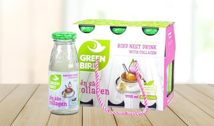 Lốc 6 chai nước yến sào collagen Green Bird 185 ml