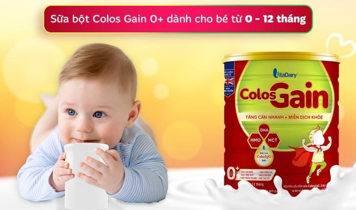 Sữa bột Colos Gain 0+ (sữa non) vị vani 800g (0 - 12 tháng)