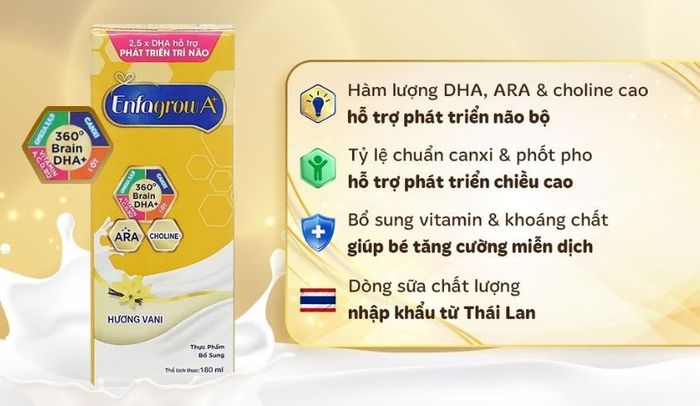 Hộp 24 lon sữa pha sẵn Enfagrow A+ 360° Brain DHA+ vị vani 180 ml (dành cho trẻ từ 2 tuổi)