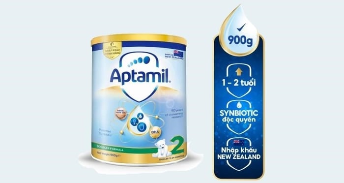 Sữa bột Aptamil Toddler Formula vị nhạt thanh số 2 900g (12 - 24 tháng)