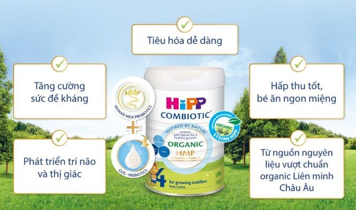 Sữa bột HiPP Organic Combiotic số 4 800g (từ 3 tuổi)