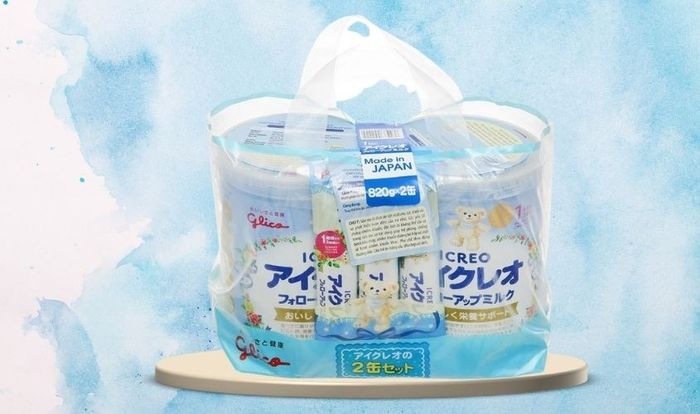 Combo 2 hộp sữa bột Glico Icreo số 1 820g (9 - 36 tháng) - kèm 5 thanh số 1