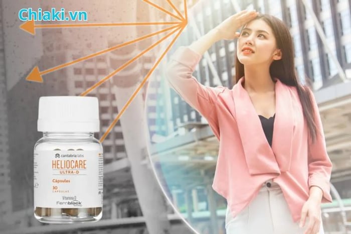 Viên uống chống nắng Heliocare bảo vệ da khỏi tác động của tia UVA, UVB, IR-A và ánh sáng xanh