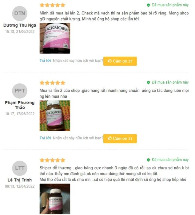 Đánh giá sản phẩm Blackmores Evening Primrose Oil