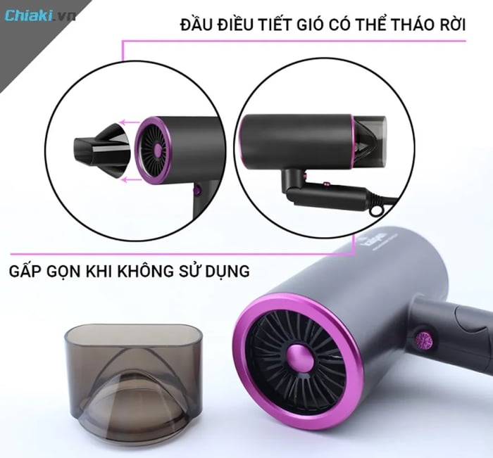 Máy sấy tóc Kalpen HDK-3601 ion âm giúp hạn chế hư tổn cho tóc