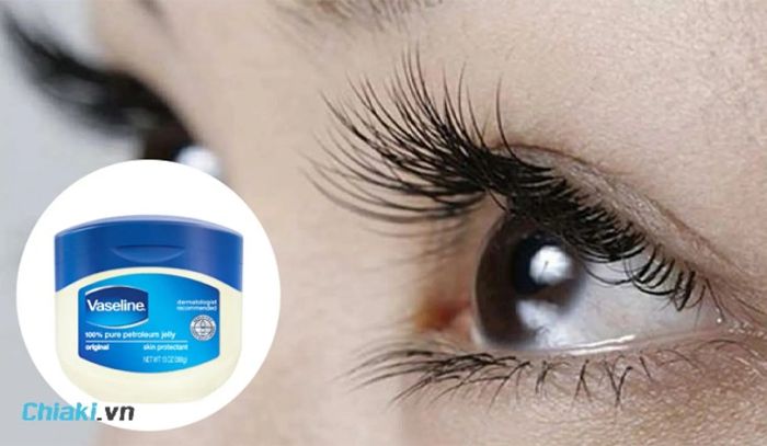 Dưỡng hàng mi dày bằng Vaseline