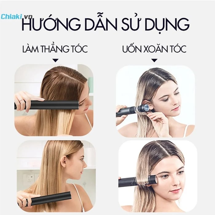 Sử dụng lược điện cho mọi loại tóc.