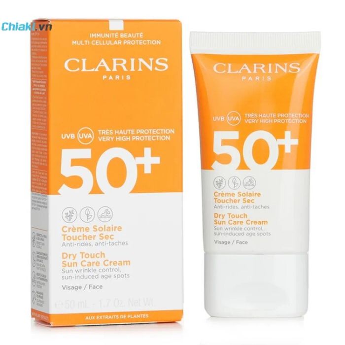 Kem chống nắng Clarins Dry Touch Sun Care Cream SPF50+