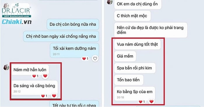 Người dùng chia sẻ về kem chống nắng Dr Lacir