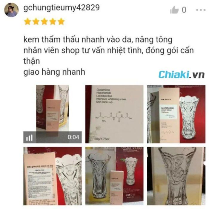 Review sản phẩm kem chống nắng MoonLook từ người dùng 3