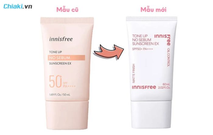 Thiết kế của kem chống nắng Innisfree hồng