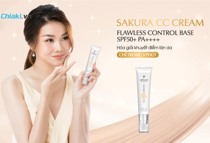 Kem chống nắng trang điểm Sakura CC Cream SPF50+ PA++++