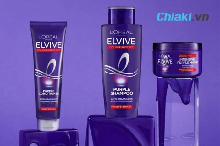 dầu gội tím Loreal Elvital Volume Filler Thickening Shampoo