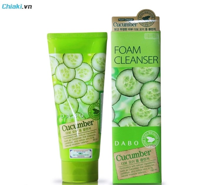 Sữa rửa mặt Dabo Cucumber Foam Cleanser Hàn Quốc chăm sóc da toàn diện