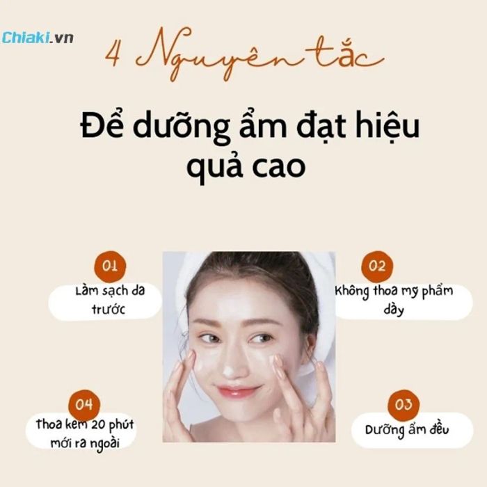 4 nguyên tắc dùng kem dưỡng ẩm trắng da hiệu quả