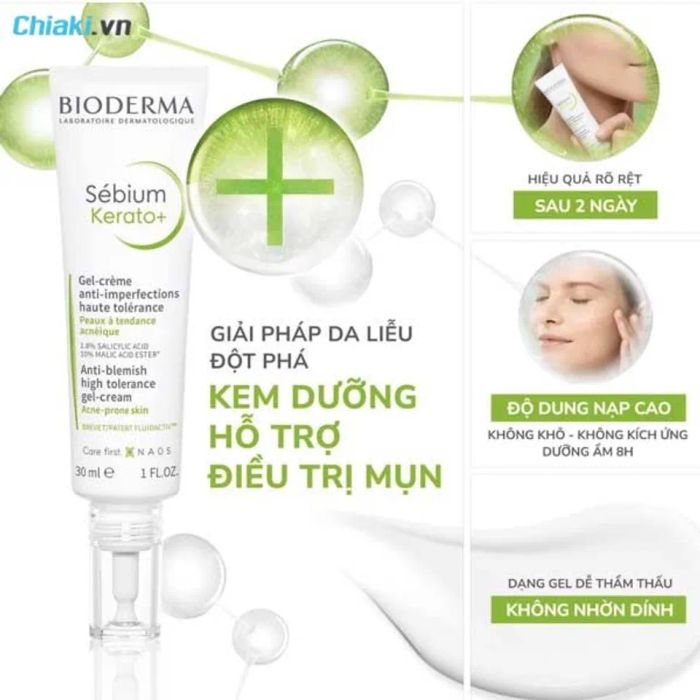 Kem dưỡng Bioderma Kerato+ cho da dầu mụn