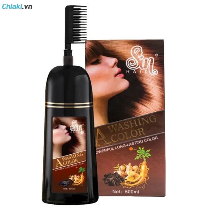 Dầu gội phủ bạc Sin Hair màu nâu