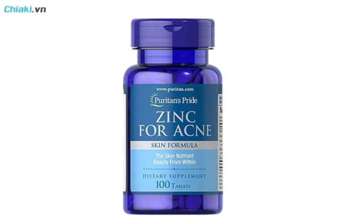 viên uống trị mụn nội tiết Puritan’s Pride Zinc For Acne